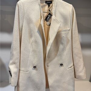 Express Women's Ivory Textured Blazer